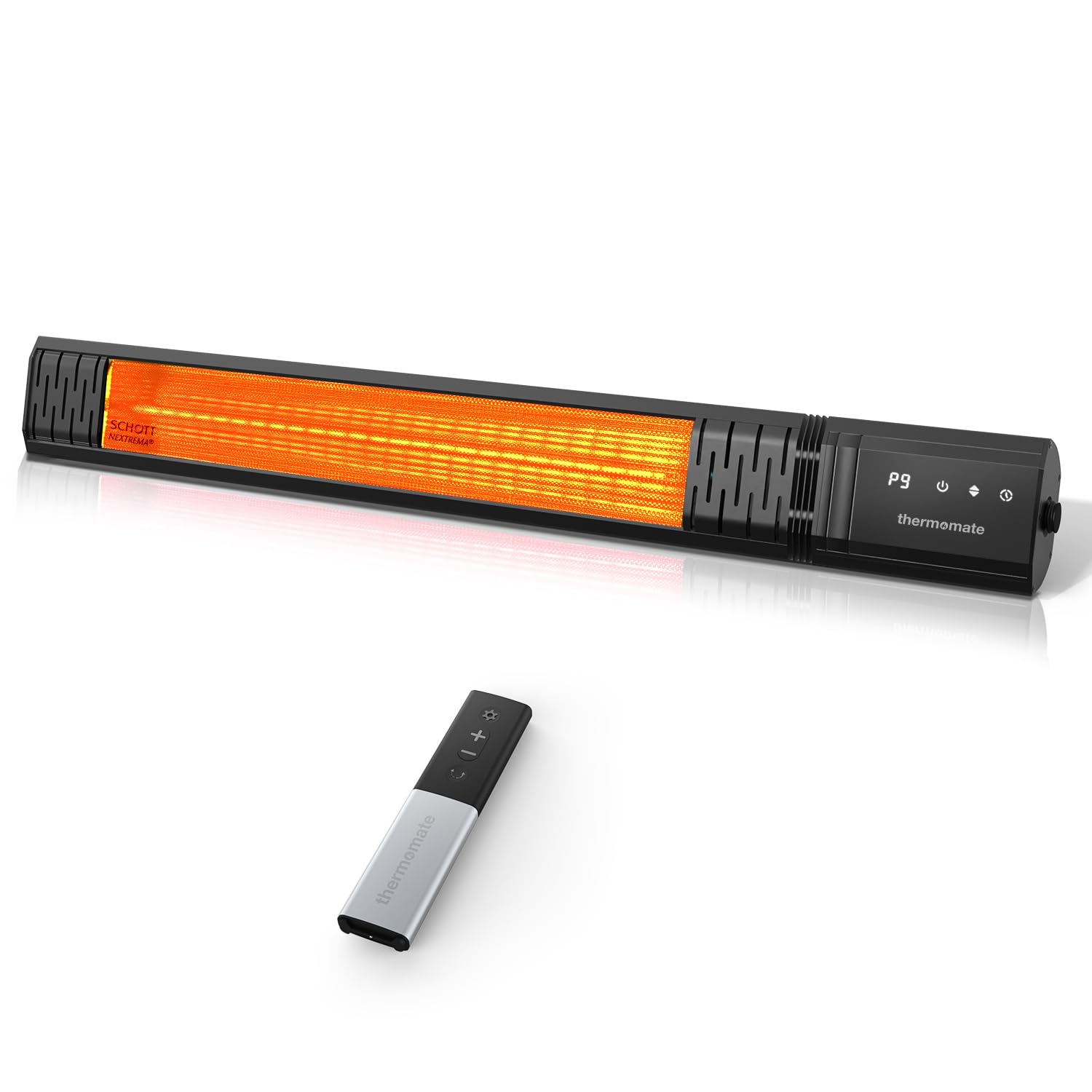 Electric Outdoor Patio Heater - 1500W w/ Low Glare Schott Glass