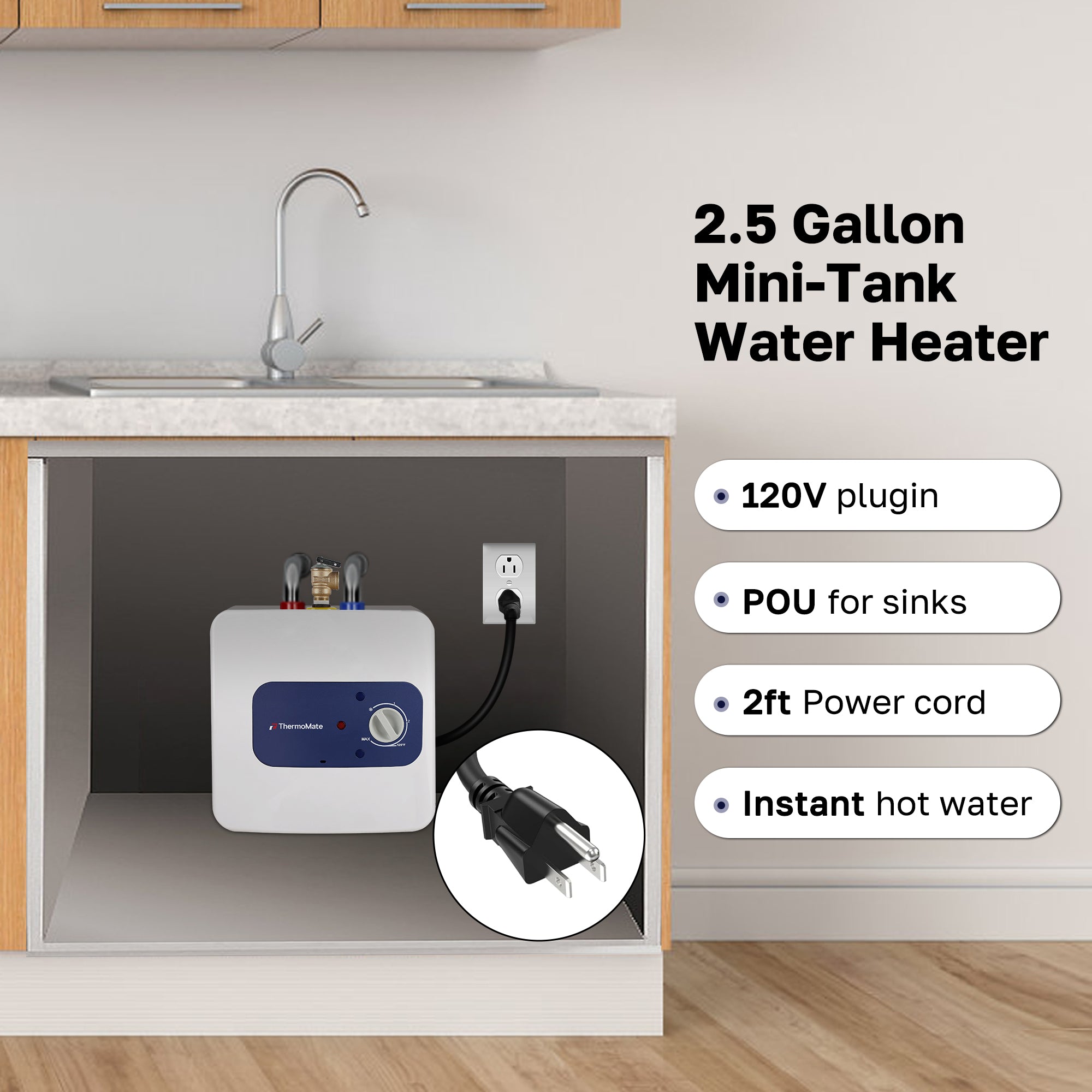 2.5 Gallon Mini-Tank Water Heater