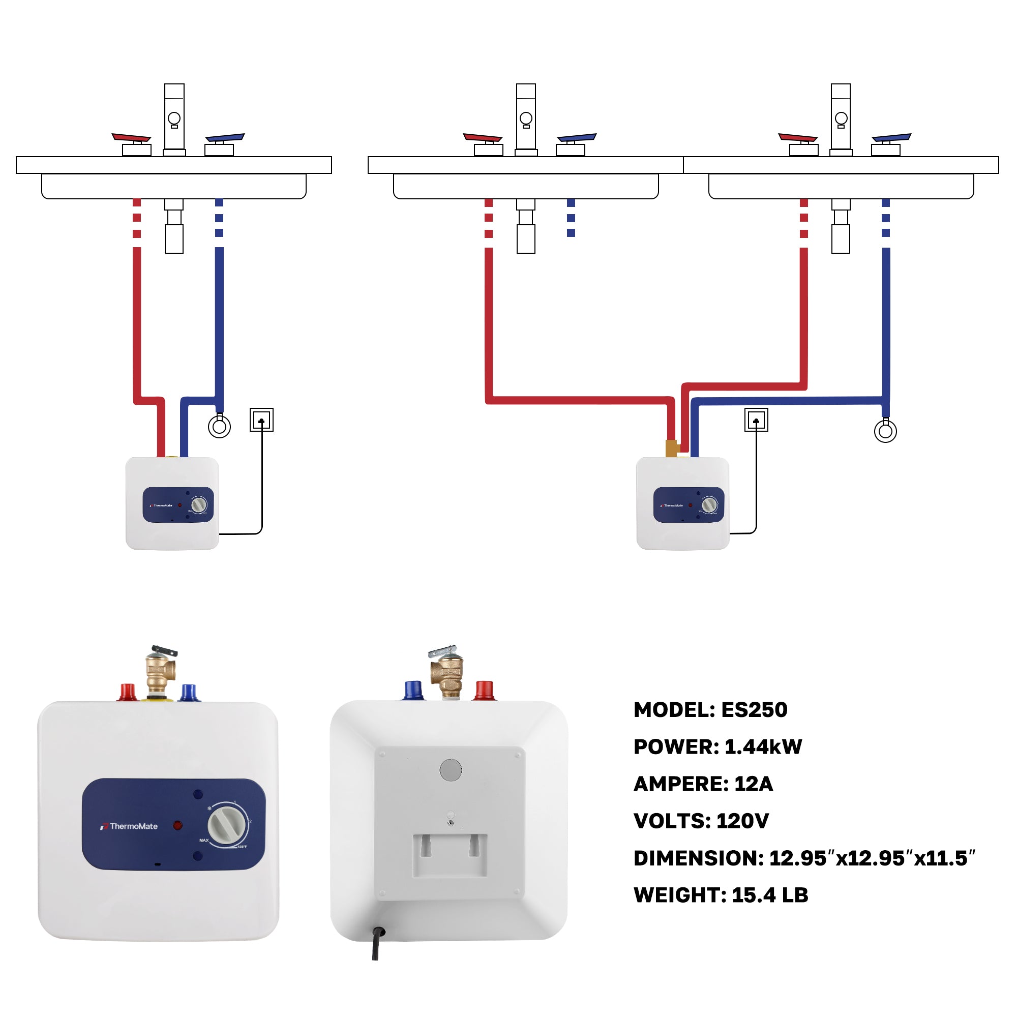 Mini Tank Electric Water Heater 2.5 Gallons