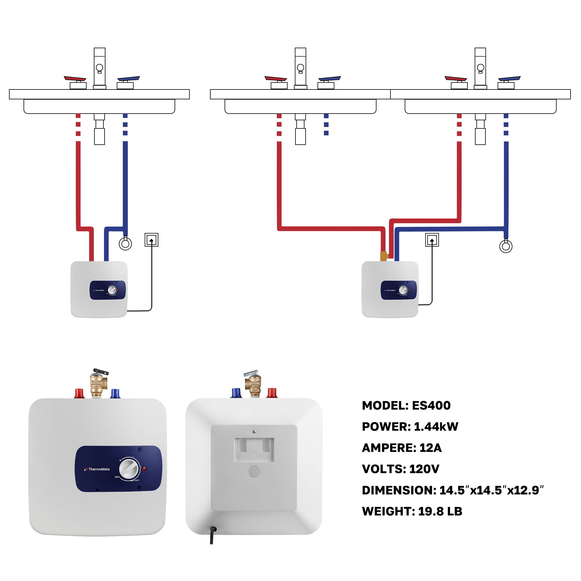Elektrischer Mini-Tank-Warmwasserbereiter 4,0 Gallonen