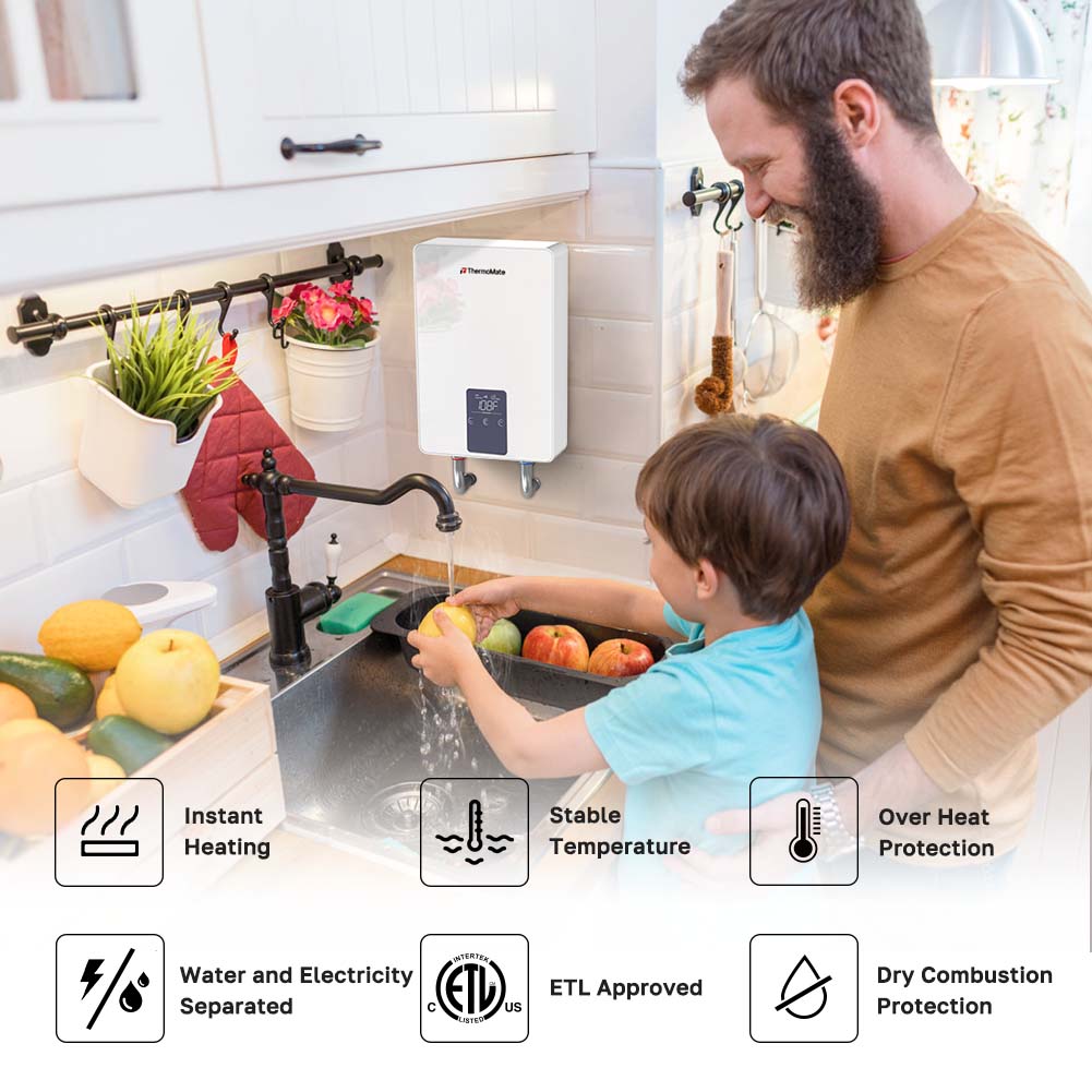 Tankless Electric Water Heater for Sink Faucets - 6kW