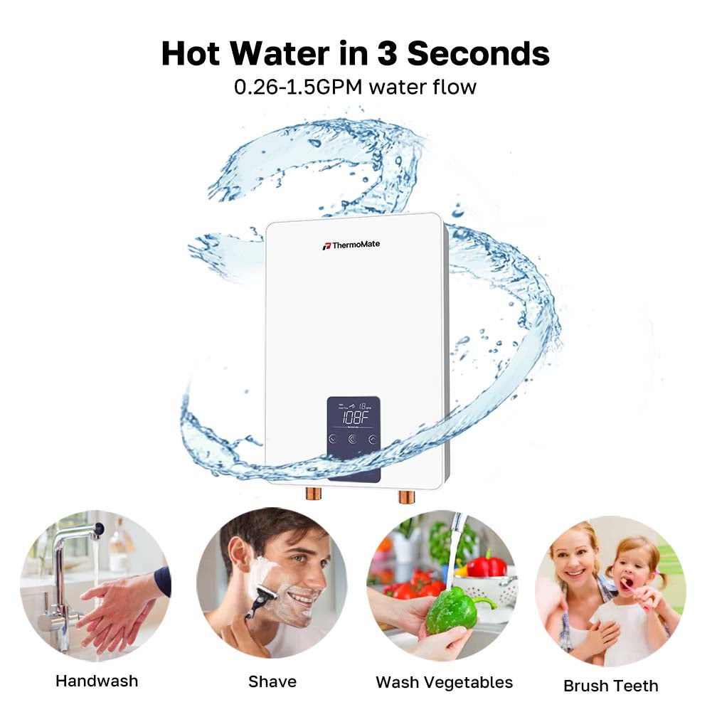 Tankless Electric Water Heater for Sink Faucets - 6kW