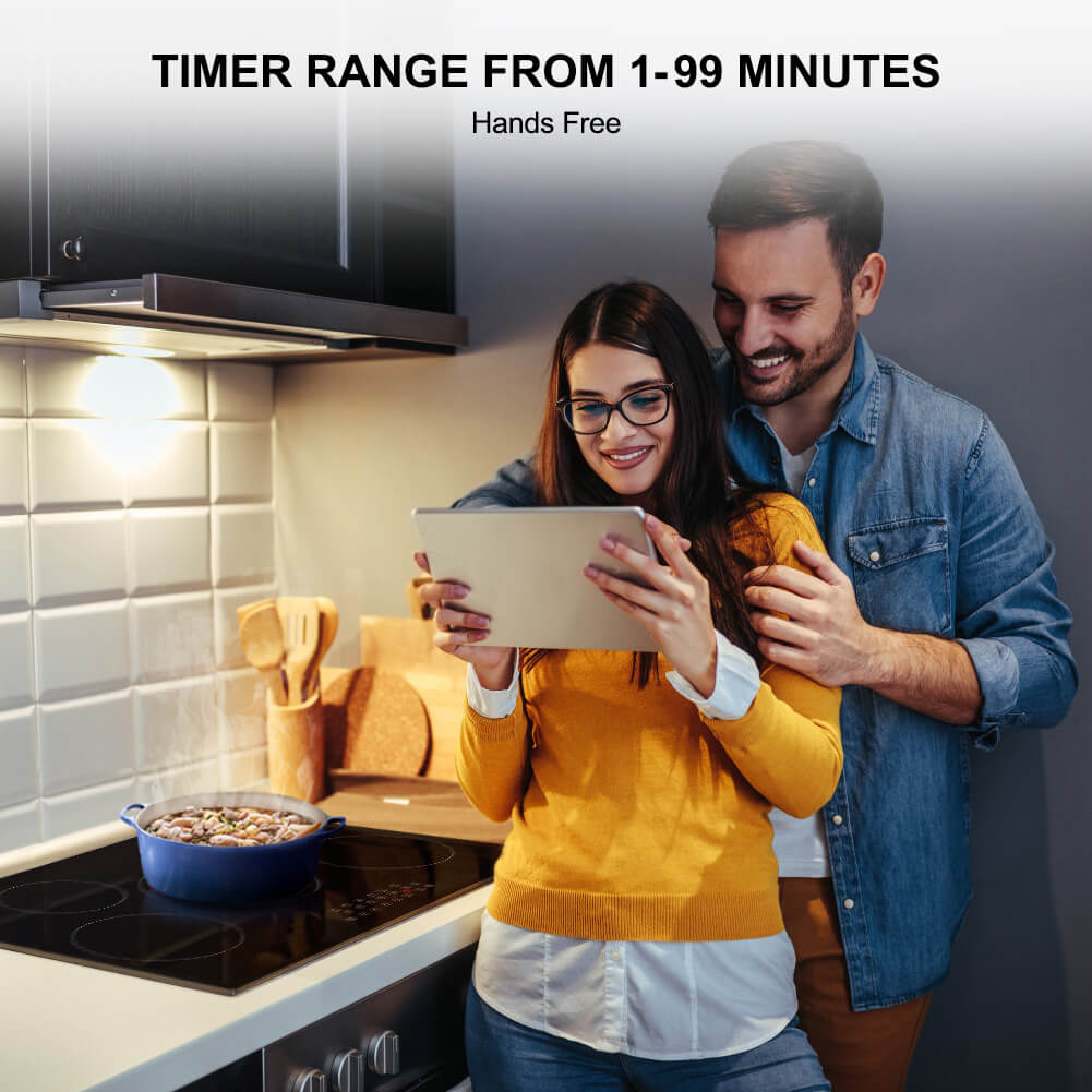 Electric Cooktop, thermomate 30 Inch Built-in Radiant Electric Stove Top, 240V Ceramic Electric Stove with 5 Burners, 9 Heating Level, Timer & Kid Safety Lock, Sensor Touch Control