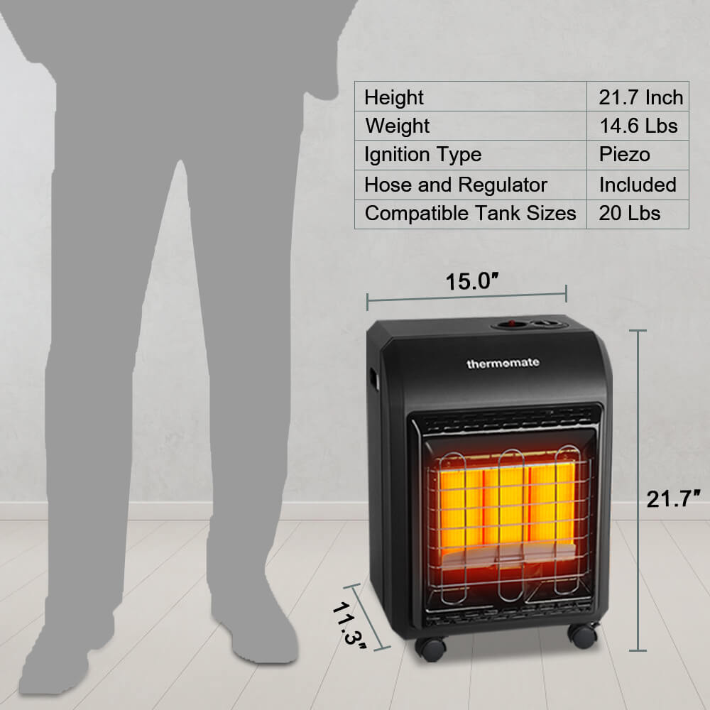 18,000 BTU Portable LP Gas Heater - 3 Power Settings