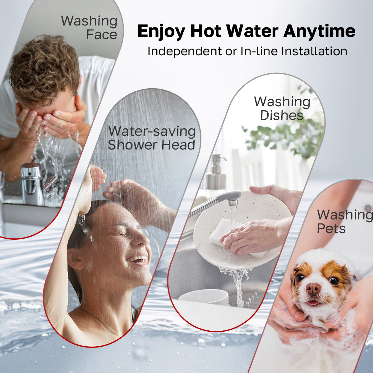 Enjoy Hot Water Anytime
Independent or In-line lnstallation